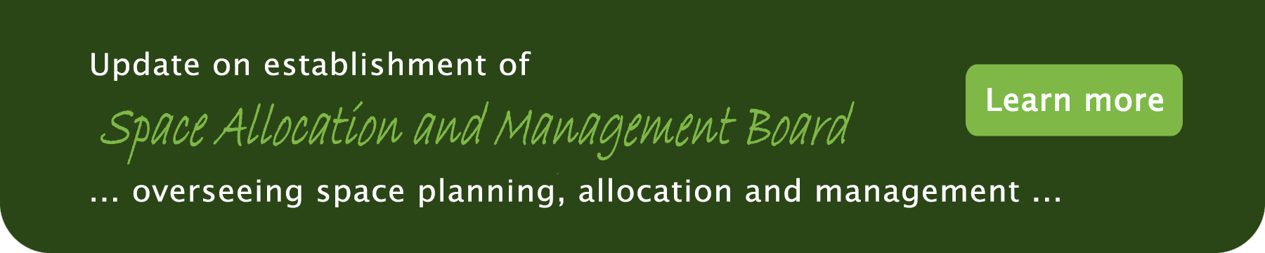 Circular about the establishment of Space Allocation and Management Board 